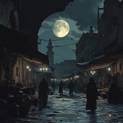 This track combines eerie, haunting melodies with traditional middle eastern instrumentation, evoking the feeling of wandering through a deserted bazaar at midnight. Echoing sounds and minor keys set an unsettling yet mesmerizing atmosphere.