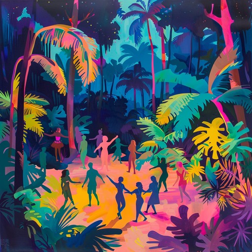 Blend of jungle sounds with contemporary beats creates an atmosphere of playful curiosity, inviting the listener to dance and explore. The vibrant groove is infectious and urban, yet rooted in primal rhythms.