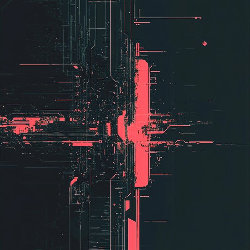 An intense idm instrumental featuring glitching circuits and ominous synthesizer layers, crafting a menacing soundscape that evokes a sense of technological dread