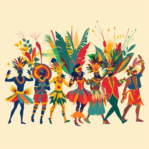 Infused with the spirit of celebration, this track offers lively samba rhythms and vibrant percussive elements. It is designed to lift the listener's spirits and make them part of a carnival celebration, encouraging dances and spreading joy.