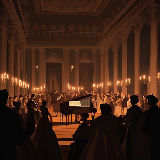 Imagine a grand ballroom filled with aristocrats in ornate attire, under flickering candlelight, each note of this harpsichord composition accentuating their whispered conversations and coy glances. The music is both a backdrop and a focal point, enhancing the scenes of courtly love and careful social maneuvering, embodying the very essence of the baroque devotion to form, balance, and emotional depth.