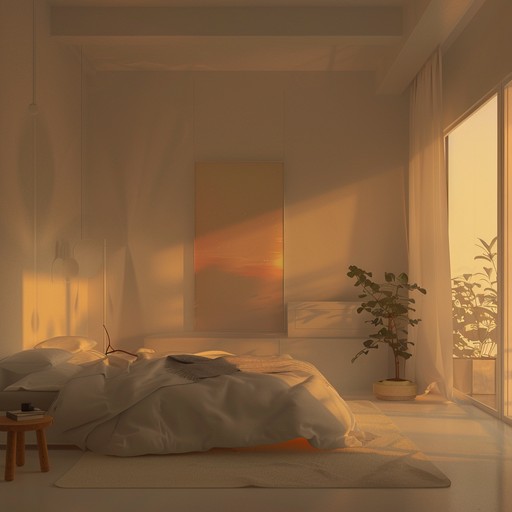 Experience the gentle embrace of calming melodies as the sun sets, creating a serene atmosphere perfect for unwinding in your cozy, tranquil bedroom sanctuary. The gentle strumming of the acoustic guitar weaves a soothing tapestry of sound that evokes a sense of peace, warmth, and relaxation, making it ideal for those quiet, reflective moments at the end of the day.