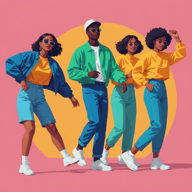 This track encapsulates the essence of joy and energy through the lively beats of new jack swing, combining rhythm and blues with the upbeat, electronic percussions that deliver a party like atmosphere. It aims to uplift the spirits with its dynamic beats and joyful groove.