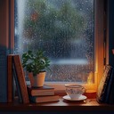 lofi beats under a rainy backdrop