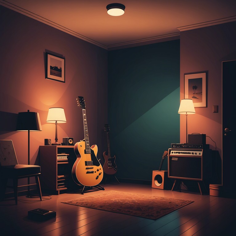 An evocative composition where each strum on the electric guitar resonates with a sultry, deep blues tone set against a backdrop of a starry midnight. The music conveys the intertwining of longing and fulfillment as subtle harmonics accent the sensual atmosphere, drawing the listener into a profound emotional experience.