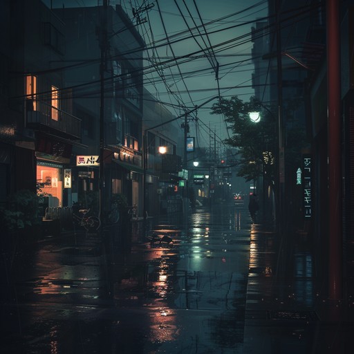 An intimate piece featuring gentle rain sounds and soft piano melodies, creating a nostalgic and melancholic atmosphere perfect for reflective moments.