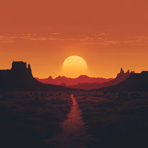 An instrumental track with gentle steel guitar melodies that evoke the calm and beauty of a western sunset, inviting the listener to unwind and reflect