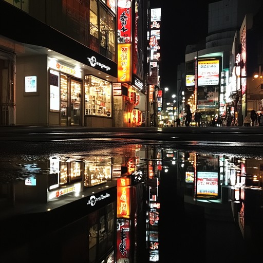 An evocative track that captures the essence of a rainy tokyo night, characterized by pulsing rhythms and twinkling synthesizer melodies that intertwine with the sounds of the city. The song epitomizes the unique atmosphere of urban japan, blending modern j pop sensibilities with ambient street sounds to create a vibrant, living soundscape.