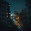 a gentle electronic piece capturing peaceful night city ambiance