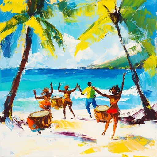 A lively calypso instrumental that encapsulates the energy and exhilaration of a tropical beach party. With its upbeat tempo and joyful melodies, it's an auditory invitation to feel the warmth of the sun and the coolness of the sea breeze as you dance in the sand.