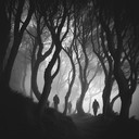 eerie orchestral piece evoking dark, mysterious, haunting atmospheres