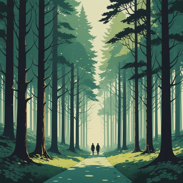 A playful yet suspenseful composition, illustrating a child's imaginary adventure through a mystical forest where shadows seem to play tricks. The music pairs childlike wonder with undercurrents of suspense, ideal for a children's mystery or adventure film. Cascading notes mimic the feeling of tiptoeing through an unknown yet intriguing land.