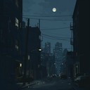 reflective urban nights, deep piano melancholic vibes,