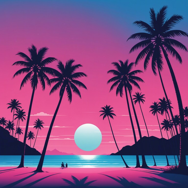 Imagine traditional tropical sounds fused with futuristic synth landscapes, creating an ethereal and upbeat musical journey that feels like a neon lit beach party in 2100. This track captures the essence of a futuristic tropical paradise, blending rhythmic percussion with lush, digital textures.