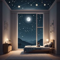 gentle lullaby floats through a moonlit room