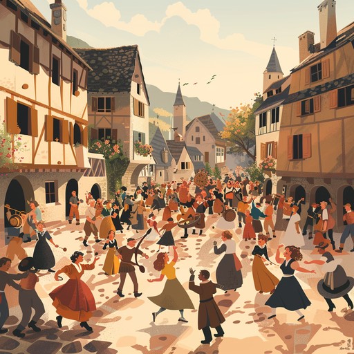 This track features vibrant and lively melodies, reminiscent of a jovial medieval village gathering. The instrumentation is dominated by the lute, accompanied by hand percussion and flutes, creating an infectious rhythm that invites listeners to dance and celebrate. The harmonies are simple yet captivating, embodying the communal spirit and joy of the era.