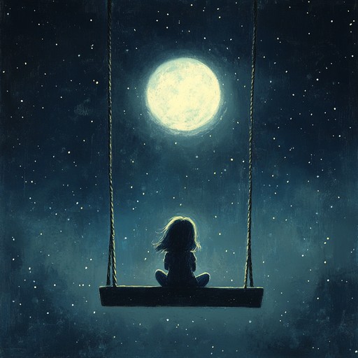 An instrumental piece that reflects the quiet melancholy of a child gazing at the moon, with gentle melodies that soothe yet evoke a sense of longing