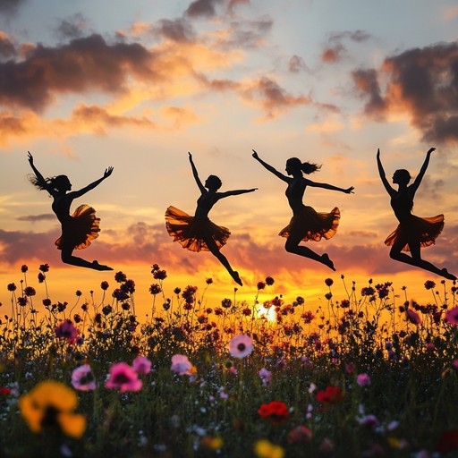 A vibrant instrumental composition that captures the essence of playful spirits dancing and celebrating the arrival of spring amidst nature's beauty.