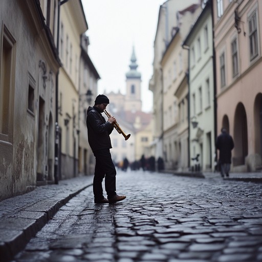 A deeply emotional klezmer piece featuring a haunting melody played on the clarinet. The music evokes a sense of deep loneliness and reflection, as if recalling memories of lost times and places. The melancholic tones of the clarinet are complemented by subdued accordion and violin, creating a sorrowful yet beautiful soundscape.