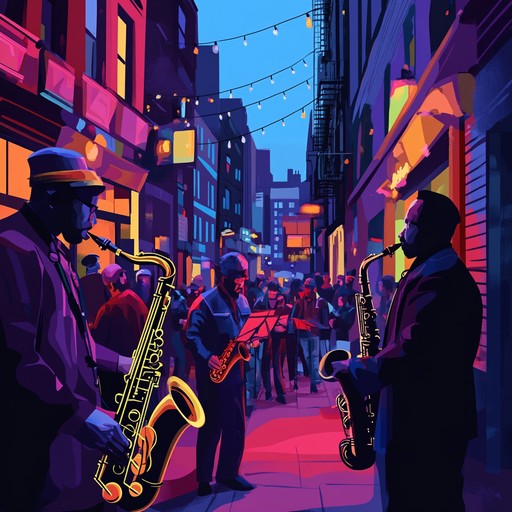 Immerse in a sun soaked melody where smooth jazz tones interlace with soulful rhythms. Think of a breezy summer afternoon, with saxophone melodies swirling through a scene of lively streets and smiling faces. This track is all about capturing the essence of a warm, vibrant environment, where each note dances in the sunlight and invites pure, unfiltered joy.