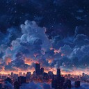 atmospheric beats merging fantastical realms, urban landscapes seamlessly