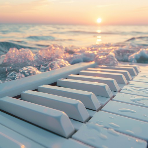 A relaxing blend of soft piano and orchestral background strings built around a dramatic yet soothing central theme. The piece starts with light piano keys and slowly integrates subtle orchestral elements, evoking images of a tranquil sunset gradually unfolding into a peaceful evening.