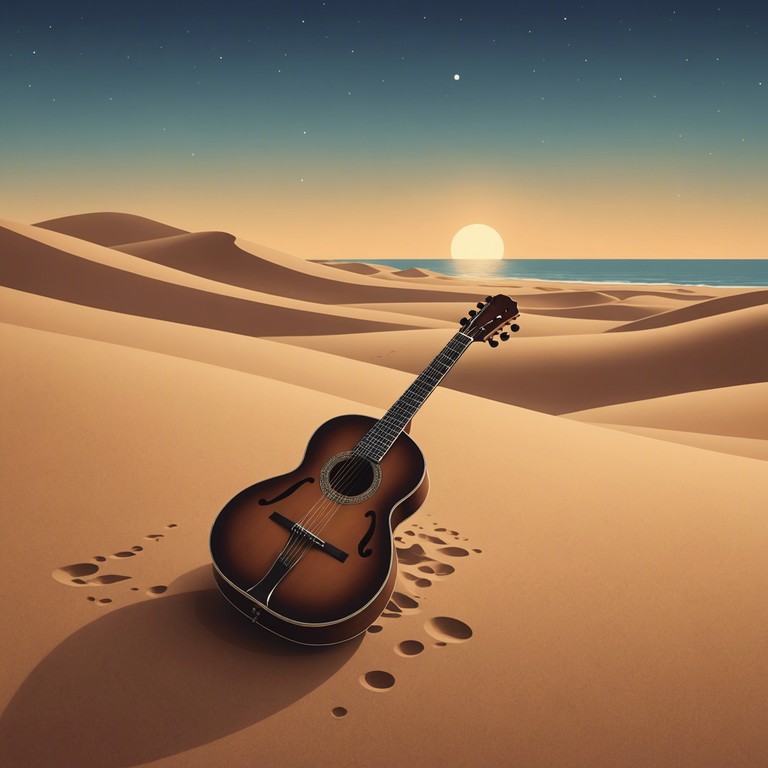 This alternative description further emphasizes the vast, melancholic soundscape created by the oud, underlining the solitude one might feel under the expansive night sky. It echoes a connection between the cosmic vastness and the depth of human emotion through music.