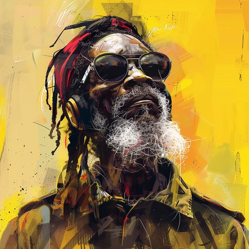 Imagine a fusion of laid-back reggae vibes intertwined with the aggressive distortion of metal guitars, crafting a unique sound that captures the soulful essence of reggae while embracing the raw power of metal. This track should feel like a steady flow of reggae beats energetically pumped up with metallic riffs that entwine seamlessly.