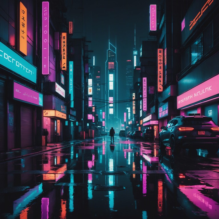 Blending an ethereal sense of yearning with the hardened backdrop of a rain slicked, neon lit urban landscape, this track fuses gentle melodies with a gritty, electronic base, producing an evocative soundscape reminiscent of a tender moment in a cyberpunk narrative