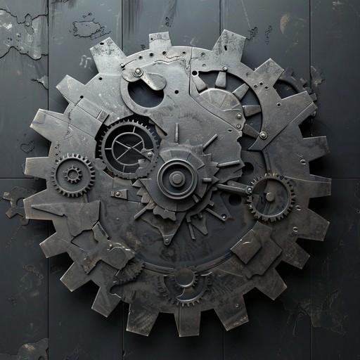 This instrumental track embodies the rugged essence of an industrial landscape, where metallic percussions and distorted electric guitars create a dense layer of sound reminiscent of machinery and technological chaos. The song starts with a haunting drone that gradually builds into a complex mix of industrial noise and rock elements, perfect for conveying the relentless energy of a dystopian factory scene.