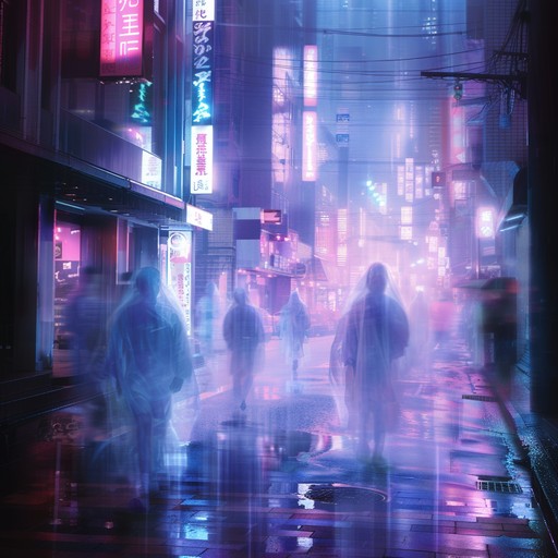 A mesmerizing fusion of traditional japanese music elements entwined with modern haunting synths, evoking the ghostly nights of tokyo. The intricate balance of eerie and alluring melodies keeps listeners entranced in a spectral dance of sounds.