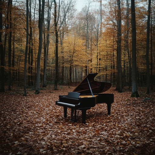 Soft piano keys flow with minimalistic elegance, recreating the tranquil essence of an autumn afternoon, allowing one to drift into a state of introspective calmness and gentle nostalgia.