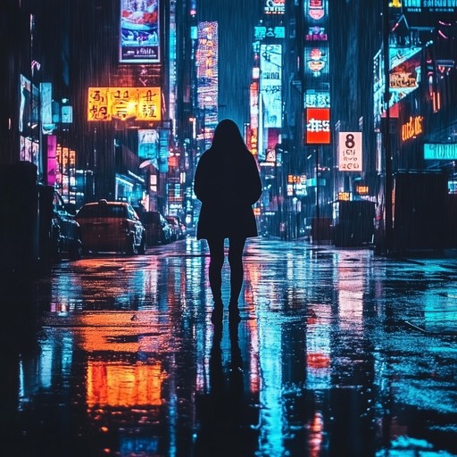 A captivating instrumental synthpop piece that weaves enigmatic melodies with haunting electronic textures, evoking the feeling of wandering through neon lit city streets at night.