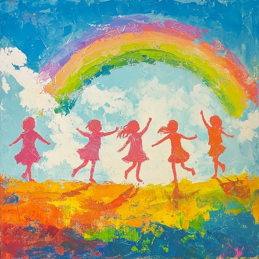 An energetic instrumental featuring playful xylophone tunes that encourage children to jump, dance, and let their imaginations soar under colorful skies.