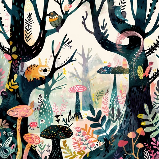 A fun, quirky instrumental that takes young listeners on a whimsical journey through a magical forest filled with playful creatures and enchanting landscapes. Perfect for sparking imagination and delight.