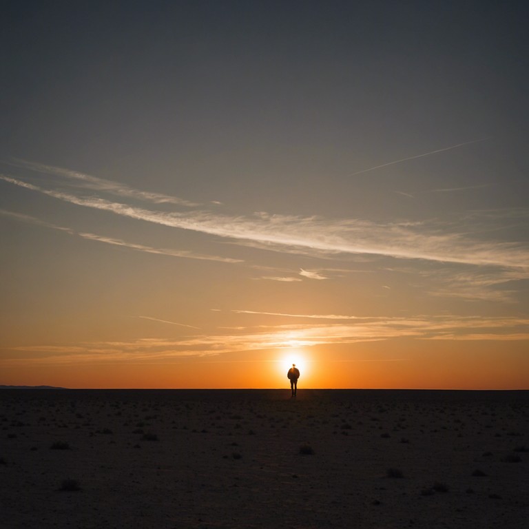 This musical piece delves into the solitude experienced in the expansive american landscapes, using the haunting sound of the harmonica to underscore the emotional journey of introspection and nostalgia, evoking a sense of both loneliness and peace as the day ends.