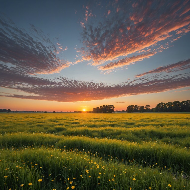 An instrumental track echoing the serene and untroubled atmospheres of a sunlit meadow in spring. The music blossoms with a light and free flowing cadence, intertwining classical sophistication with the rustic charm of nature. The piece aims to recreate the sensation of lying in a field under the sun, free from the world's cares