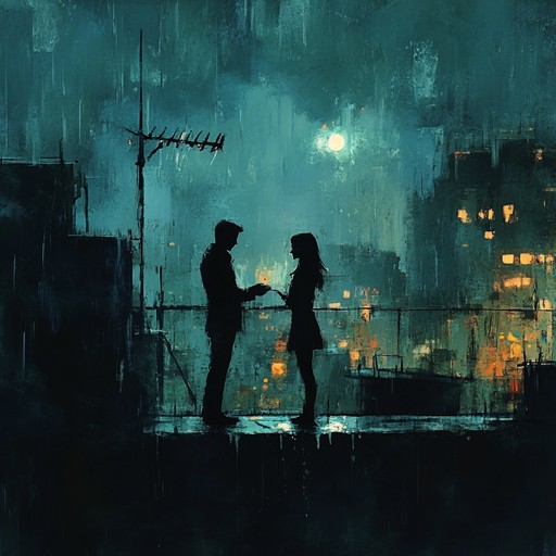 This piece vividly illustrates an emotional meeting between two individuals on a rooftop, under the backdrop of pouring rain. The music blends tender piano notes with nuanced string harmonies, intensifying the dramatic tension, and highlighting the intimacy of the moment