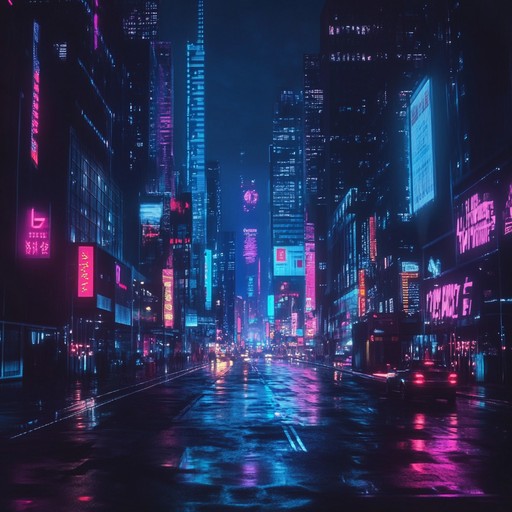 This track captures the urgency of an escape through neon lit city streets. The pulsating synths drive the tension forward, while atmospheric pads add an eerie touch, making listeners feel they're part of a high stakes chase.