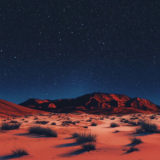 Imagine a vast desert landscape under a night sky filled with bright stars. Now, merge that image with the futuristic sounds of synthesizers and electronic beats, combined with traditional middle eastern instruments like the oud. The track is designed to be both mystical and forward thinking, transporting the listener to an otherworldly experience where ancient traditions meet advanced technology.