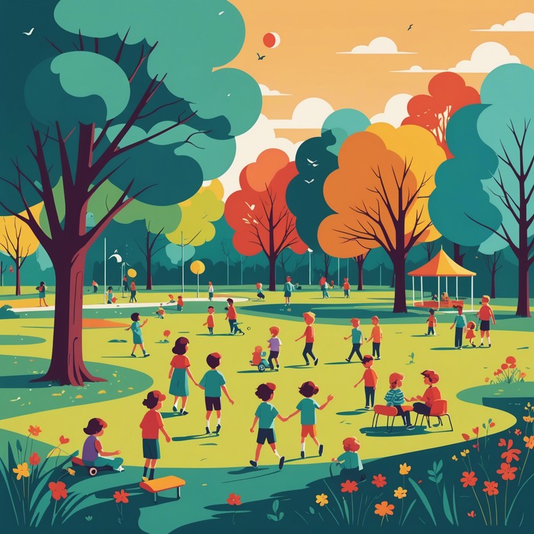 A song that captures the essence of carefree days in the park, with playful melodies and rhythms that evoke images of children chasing soap bubbles under the summer sun. The music is infused with a sense of joy and lightheartedness that is perfect for family outings or daytime leisure.