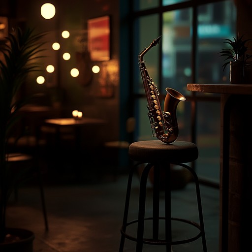 A gentle, romantic instrumental piece featuring warm jazz harmonies and smooth saxophone melodies, capturing the intimate atmosphere of a classic lounge setting where love blossoms in whispers and glances.