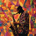 an upbeat afrobeat instrumental featuring lively saxophone and rhythms