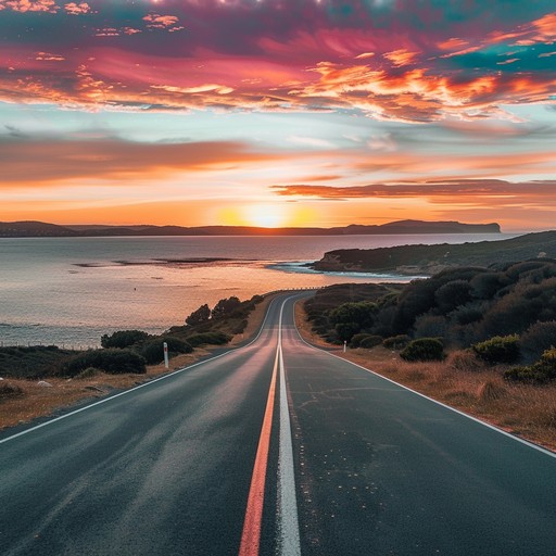 Imagine cruising down a coastal road as the sun sets, the sky painted in hues of orange and pink. This soothing soft rock instrumental features gentle guitar melodies, airy vocals, and a steady drumbeat, evoking feelings of nostalgia and tranquility. Perfect for unwinding and reflecting on a beautiful day.