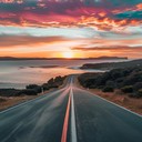 guitar driven relaxing evening drive under golden skies