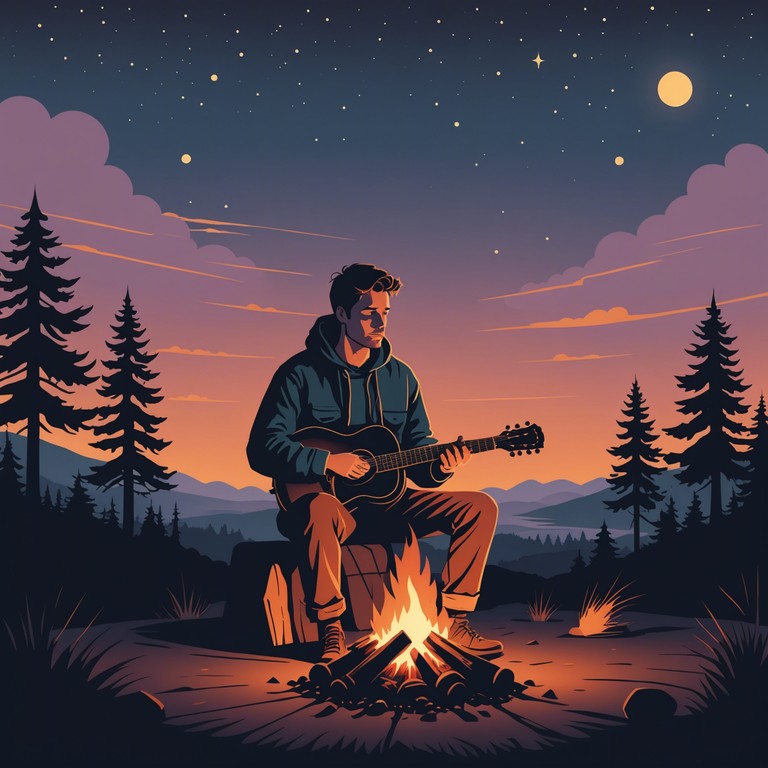 Imagine the vast, open desert under a transitioning sky from sunset to starry night. This piece features a gentle, hypnotic acoustic guitar melody that invites the listener to pause and immerse in the peacefulness of nature.