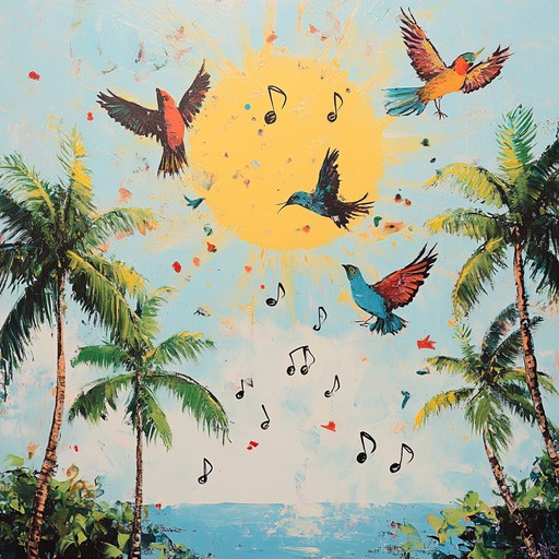 A lively instrumental calypso piece featuring spirited steel drums and rhythmic percussion. This track embodies the cheerful and carefree ambiance of a tropical island, inspiring listeners to dance and feel the warmth of the sunshine and the sea breeze.