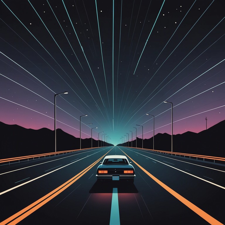 Embodying a night of spontaneous adventure and liberation, midnight highway freedom captures the intense thrill of speeding down open roads, starry skies above and the sounds of the electric guitar echoing the wild spirit of the 1970s.