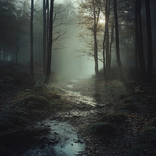 Imagine walking through a somber, mystical woodland where every shadow holds ancient secrets. The eerie acoustic guitar whispers haunting melodies that resonate with melancholy and mysticism