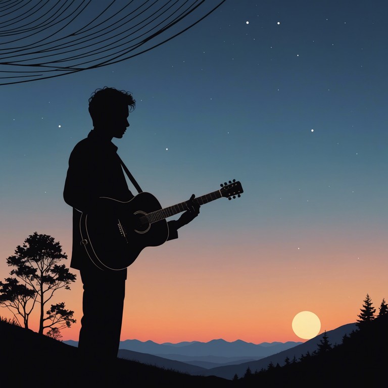 Echoes in the dusk envelops you in the sounds of a slowly dimming day, with each guitar strum reviving memories of past loves and quiet evenings alone. It's an auditory journey through the shades of introspection and solitude.